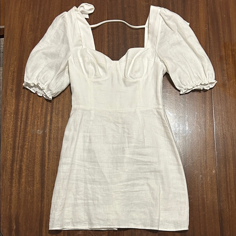 Reformation Cream Puff Sleeve Mini Dress